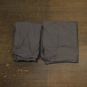 Calvin Klein LOT OF 2 Washed Cotton Percale Pillow Shams Gray Standard
